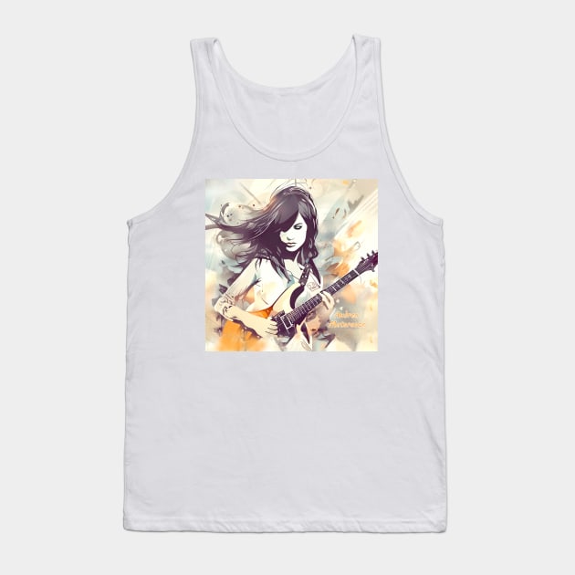 Girl who loves music vibes Tank Top by Andrea Matarazzo